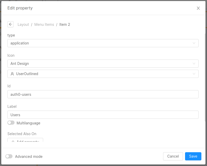 Users page layout