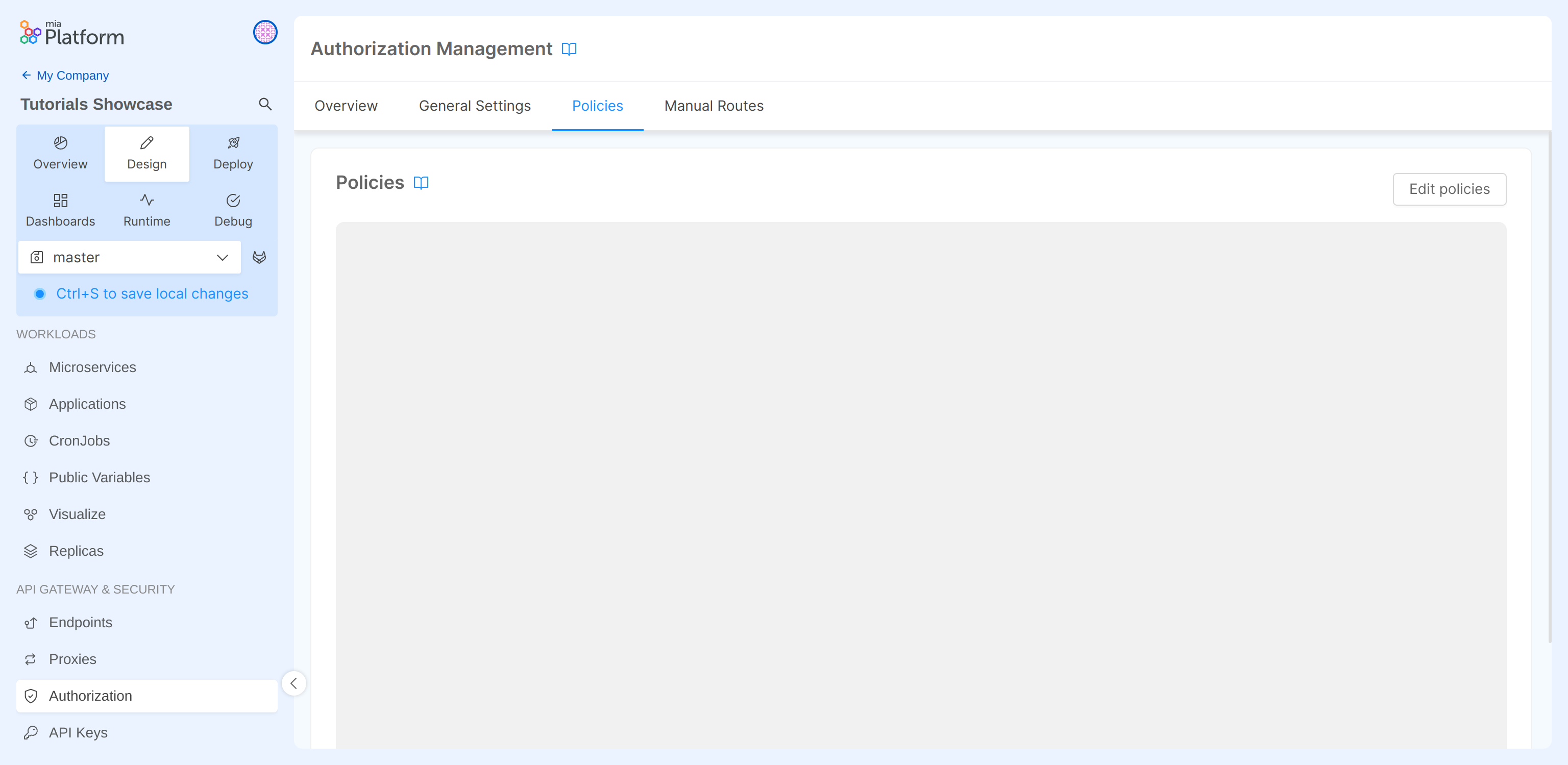 RBAC Policies Tab