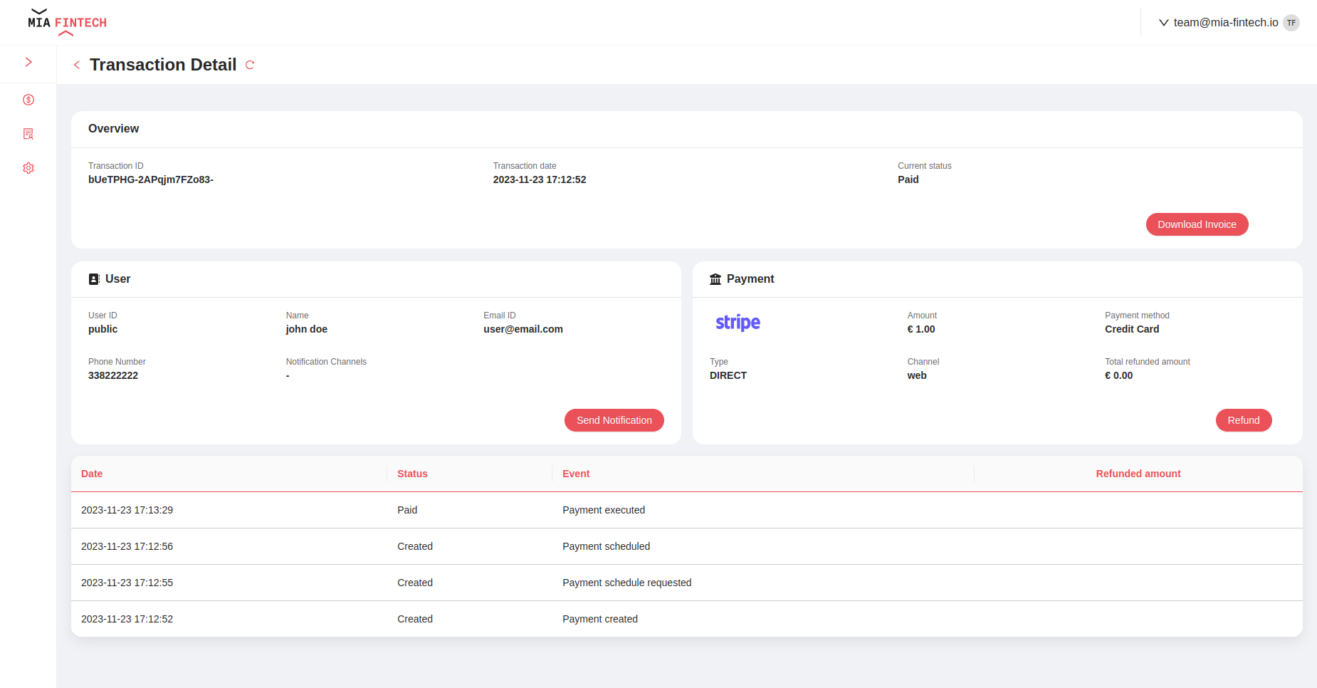 Transaction Detail