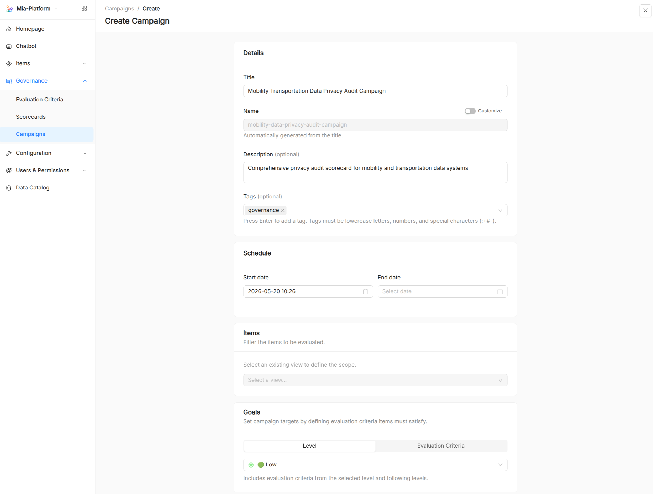 Catalog Administration Campaign Creation