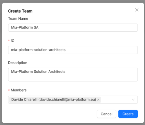 Catalog Administration Team Creation