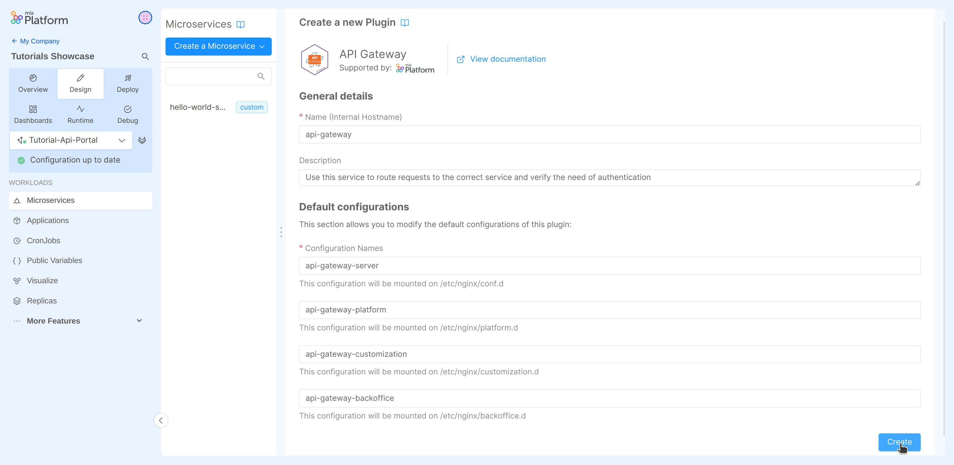 Create API gateway
