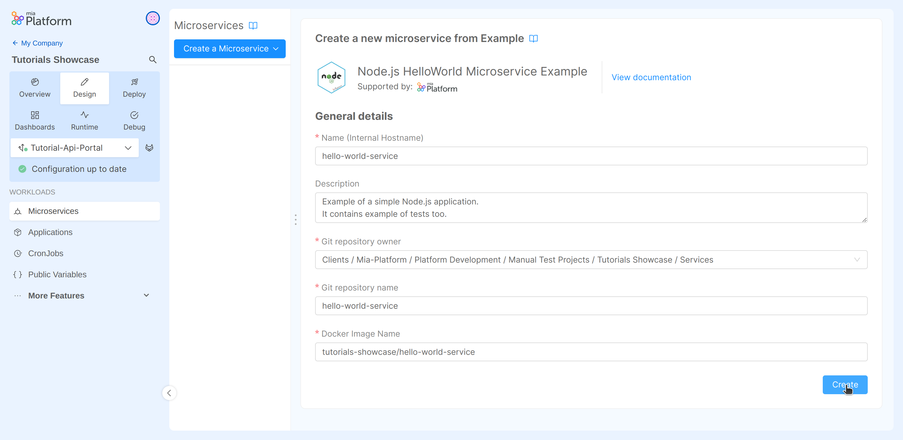 Create microservice