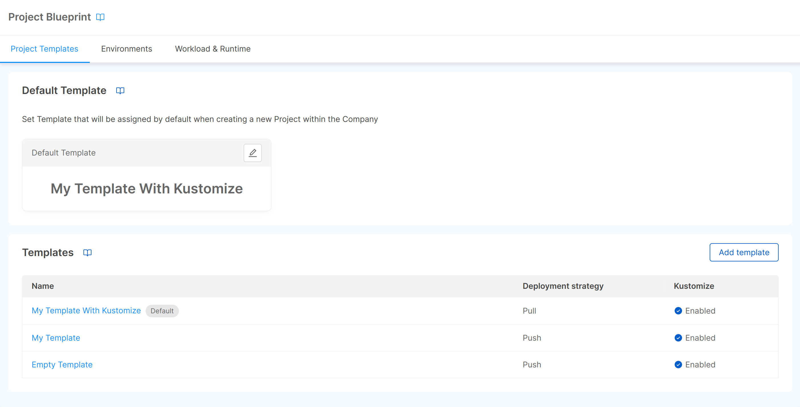 project templates