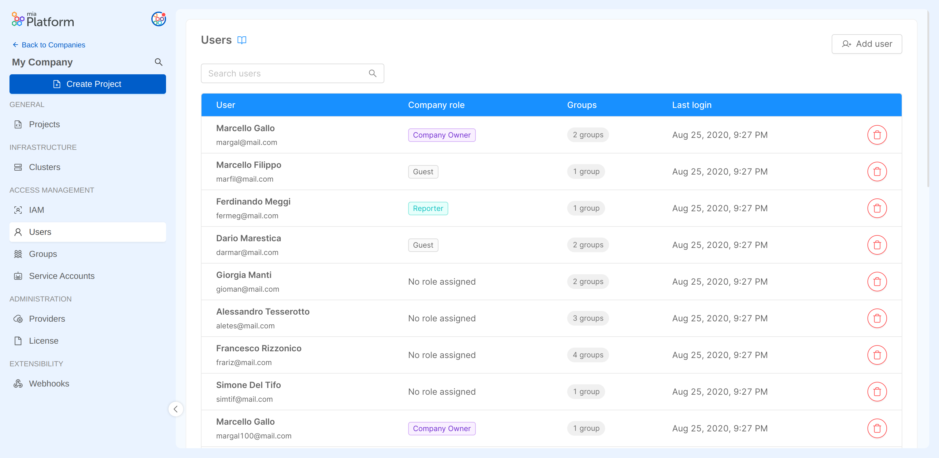 Users portal
